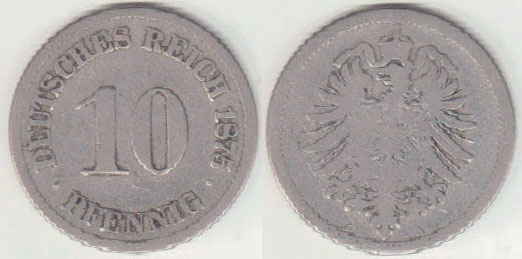 1875 A Germany 10 Pfennig A008368